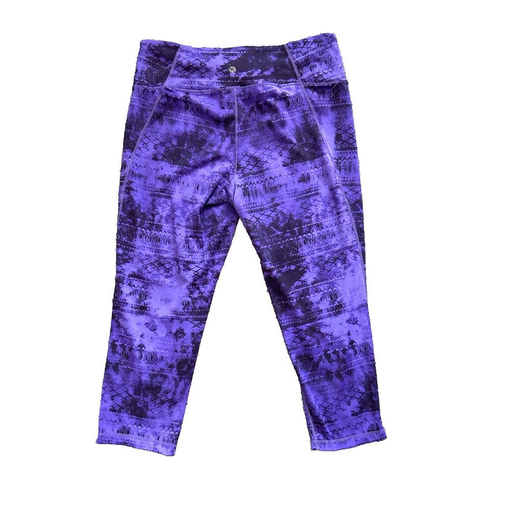 Purple and Black exercise stretch pants bottoms - Picture 2 of 6